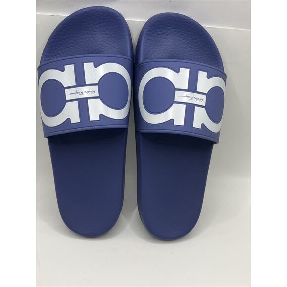 Salvatore Ferragamo Groove II Gancini Sports Pool Slides Purple Women Sz 7.5 US - Picture 14 of 16